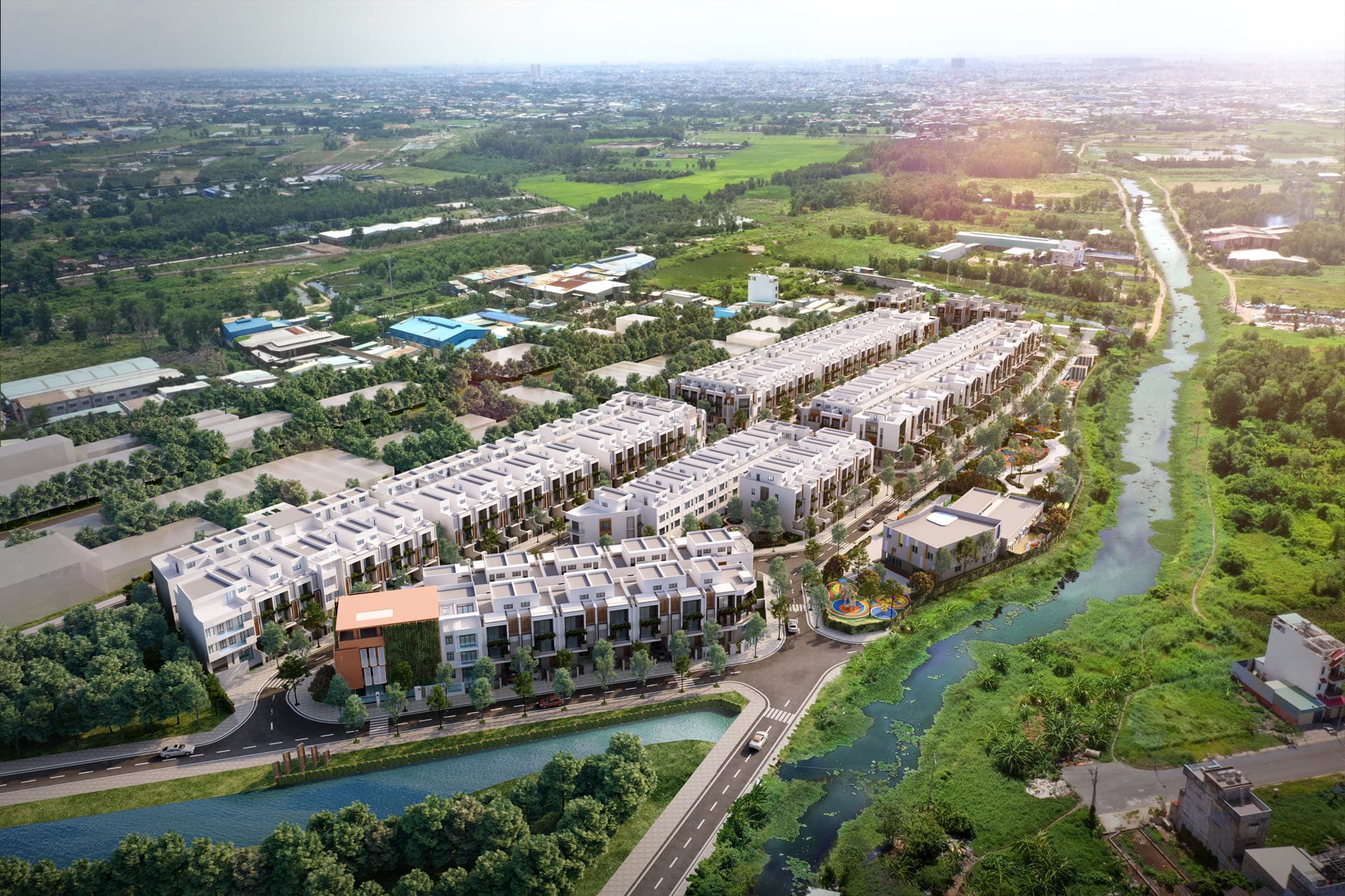 Ảnh phối cảnh toàn bộ dự án The Meadow Bình Chánh